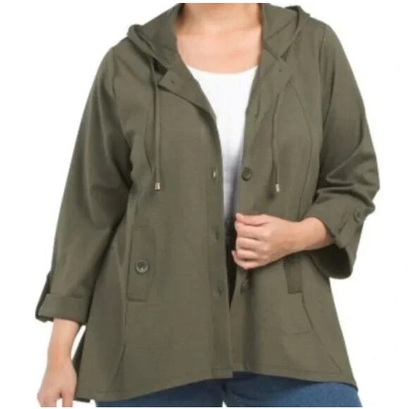 Christian Siriano New York Jacket Women's 2X Button Up Swing Cape Lagenlook Boho - Picture 1 of 9